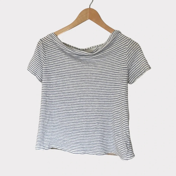 Anthropologie Maeve white and blue striped linen shirt size small - Picture 6 of 6